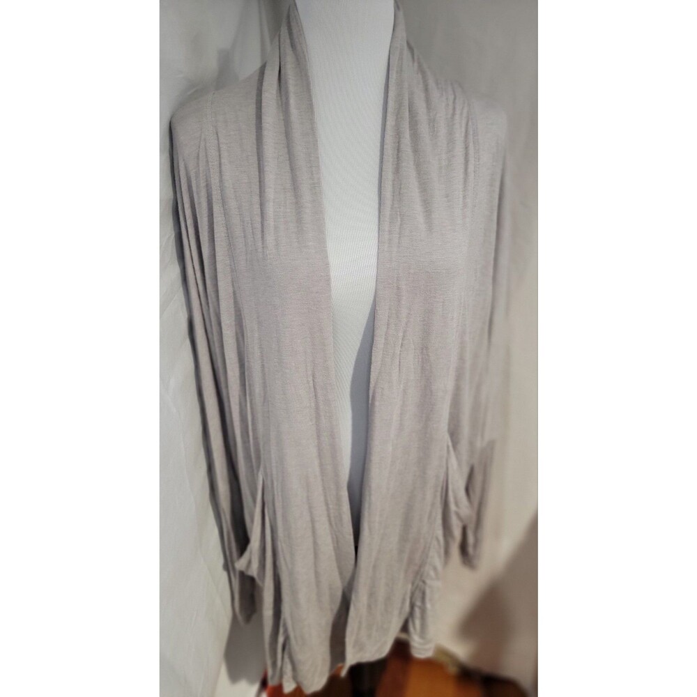 Prana Women’s Small Gray Open Front Cardigan Lightweight Drape Knit Lounge Yoga